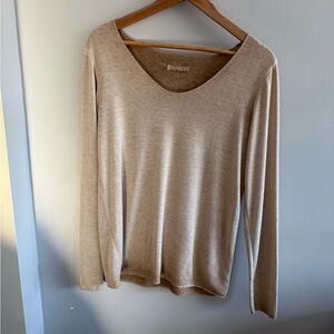 Made in Italy Neutral Beige Lightweight Knit Top S/M